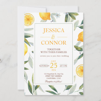 Invitation Aquarelle Citrus Citrus Floral Mariage moderne