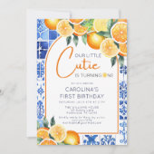 Invitation Aquarelle Citrus Citrus Premier anniversaire (Devant)