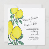 Invitation Aquarelle Citrus Citrus Script Mariage Kraft (Devant)