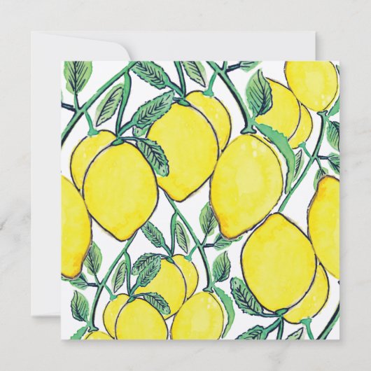 Invitation Aquarelle Citrus Citrus Script Mariage Kraft (Dos)