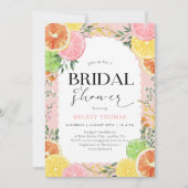 Invitation Aquarelle Citrus Fête des mariées rose (Devant)
