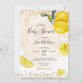 Invitation Aquarelle Citrus Lemon Baby shower à thème (Devant)
