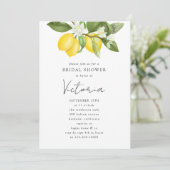 Invitation Aquarelle Citrus Lemons Fête des mariées (Debout devant)