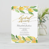 Invitation Aquarelle Citrus Lemons Fête des mariées (Debout devant)