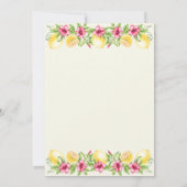 Invitation Aquarelle Citrus Lemons Fête des mariées jaune (Dos)