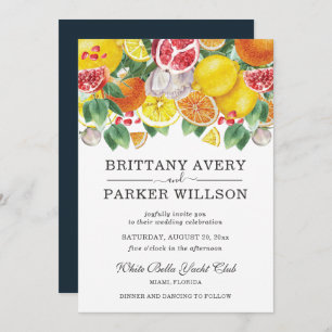 Invitation Aquarelle Citrus Mariage botanique
