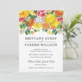 Invitation Aquarelle Citrus Mariage botanique (Debout devant)