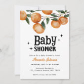 Invitation Aquarelle Citrus Orange Baby shower (Devant)