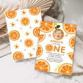 Invitation Aquarelle Citrus Orange Bébé 1er anniversaire
