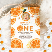 Invitation Aquarelle Citrus Orange Bébé 1er anniversaire