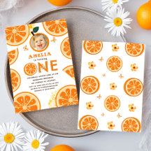 Aquarelle Citrus Orange Bébé 1er anniversaire
