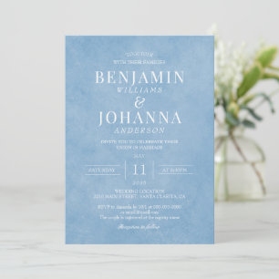 Invitation Aquarelle classique Elegant Cornflower Mariage ble
