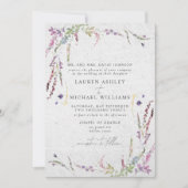 Invitation Aquarelle classique élégante Fleur sauvage (Devant)