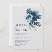 Invitation Aquarelle classique Floral Arrière et Mariage avan (Devant)