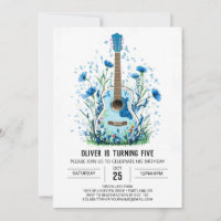 Aquarelle classique Guitare garçon Anniversaire