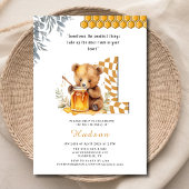 Invitation Aquarelle classique Ours Miel Premier anniversaire