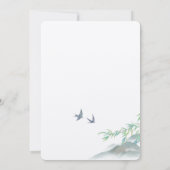 Invitation Aquarelle classique Paisible Montagne verte (Dos)