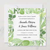 Invitation Aquarelle classique vert pâle Mariage (Devant)