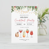 Invitation Aquarelle Cocktail de Noël Boissons de Noël (Debout devant)