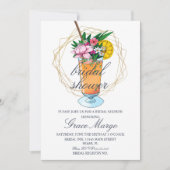 Invitation Aquarelle Cocktail Fête des mariées tropicale (Devant)