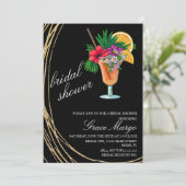Invitation Aquarelle Cocktail Fête des mariées tropicale (Debout devant)