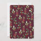 Invitation Aquarelle Cocktail Holly Berry Noël (Dos)