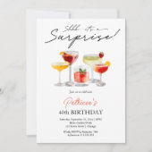 Invitation Aquarelle Cocktail Surprise 40e anniversaire (Devant)