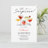 Invitation Aquarelle Cocktail Surprise 40e anniversaire (Debout devant)