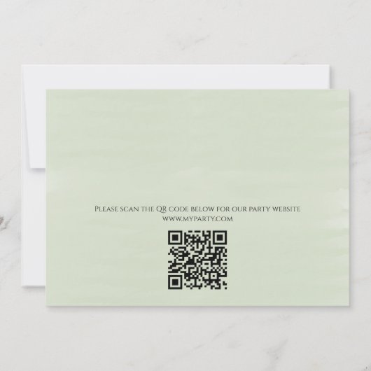 Invitation Aquarelle Cocktails Boissons QR Code Party Website (Dos)