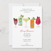 Invitation Aquarelle Cocktails Fête Boissons Anniversaire (Devant)