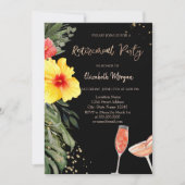 Invitation Aquarelle Cocktails Hibiscus Retraite Noire (Devant)