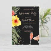 Invitation Aquarelle Cocktails Hibiscus Retraite Noire (Debout devant)
