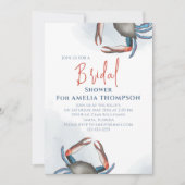 Invitation Aquarelle Code QR Simple Crabe Bleu Baby Shower de (Devant)