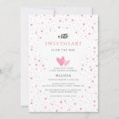 Invitation Aquarelle Coeurs amoureuse Baby shower fille (Devant)