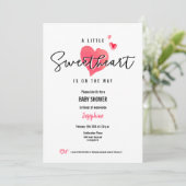 Invitation Aquarelle Coeurs Petit Baby shower amoureux (Debout devant)