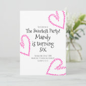 Invitation Aquarelle Coeurs Timbre Wreath Love Anniversaire (Debout devant)