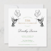 Invitation Aquarelle Colibri et ballons Anniversaire (Devant)