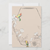 Invitation Aquarelle Colibri Floral Mariage géométrique (Dos)