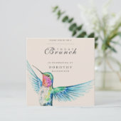 Invitation Aquarelle Colibri N'IMPORTE QUEL Brunch d'annivers (Debout devant)