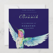 Invitation Aquarelle Colibri N'IMPORTE QUEL Brunch d'annivers (Devant)