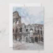Invitation Aquarelle Colonne de Rome – Voyage élégant en Ital (Devant)