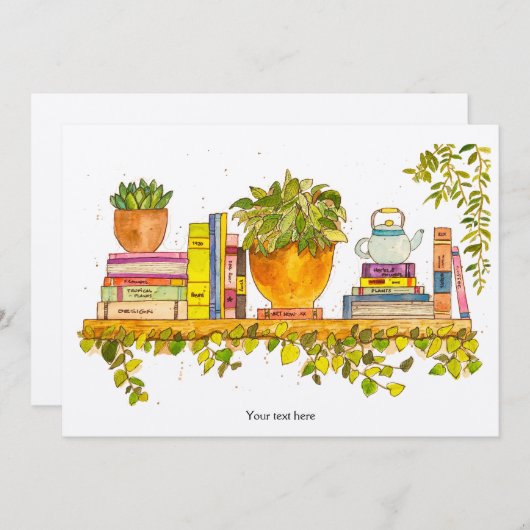 Invitation Aquarelle colorée (Devant / Derrière)