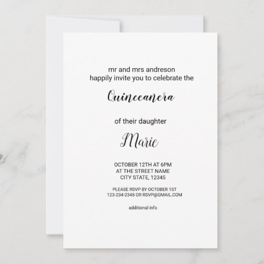 Invitation Aquarelle colorée ajouter votre nom texte modifiab (Devant)