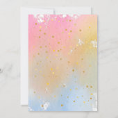 Invitation Aquarelle colorée Anniversaire arc-en-ciel (Dos)