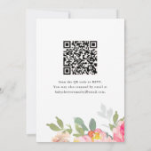 Invitation Aquarelle colorée Baby shower floral (Dos)