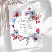 Invitation Aquarelle colorée Circle Fleurs Mariage