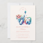 Invitation Aquarelle colorée Dentiste Graduation (Devant)