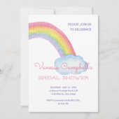 Invitation Aquarelle colorée Fête des mariées arc-en-ciel (Devant)