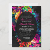 Invitation Aquarelle colorée Fiesta Floral Quinceañera (Devant)