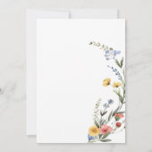 Invitation Aquarelle colorée Fleur sauvage bébé fille douche (Dos)